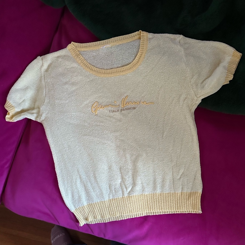 Vintage Versace Gianni Butter Embroidered Jumper Sweater Blouse Small - Picture 2 of 4